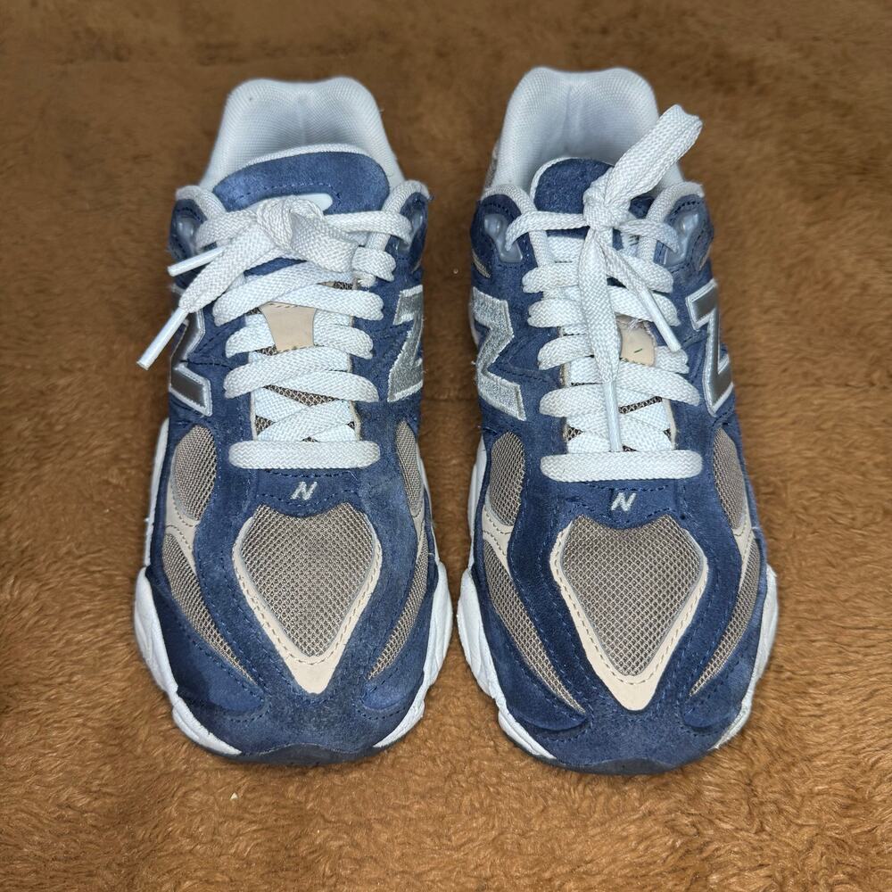 New Balance 9060 Kids Size 4 Blue Brown Sneakers GC9060BF Chunky - Picture 2 of 7